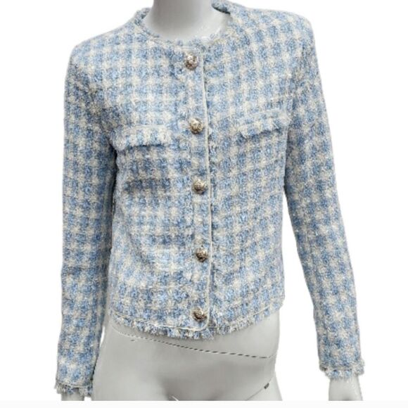 NWT Walter Baker Callista Jacket in Nautical Tweed Blue - Picture 11 of 13